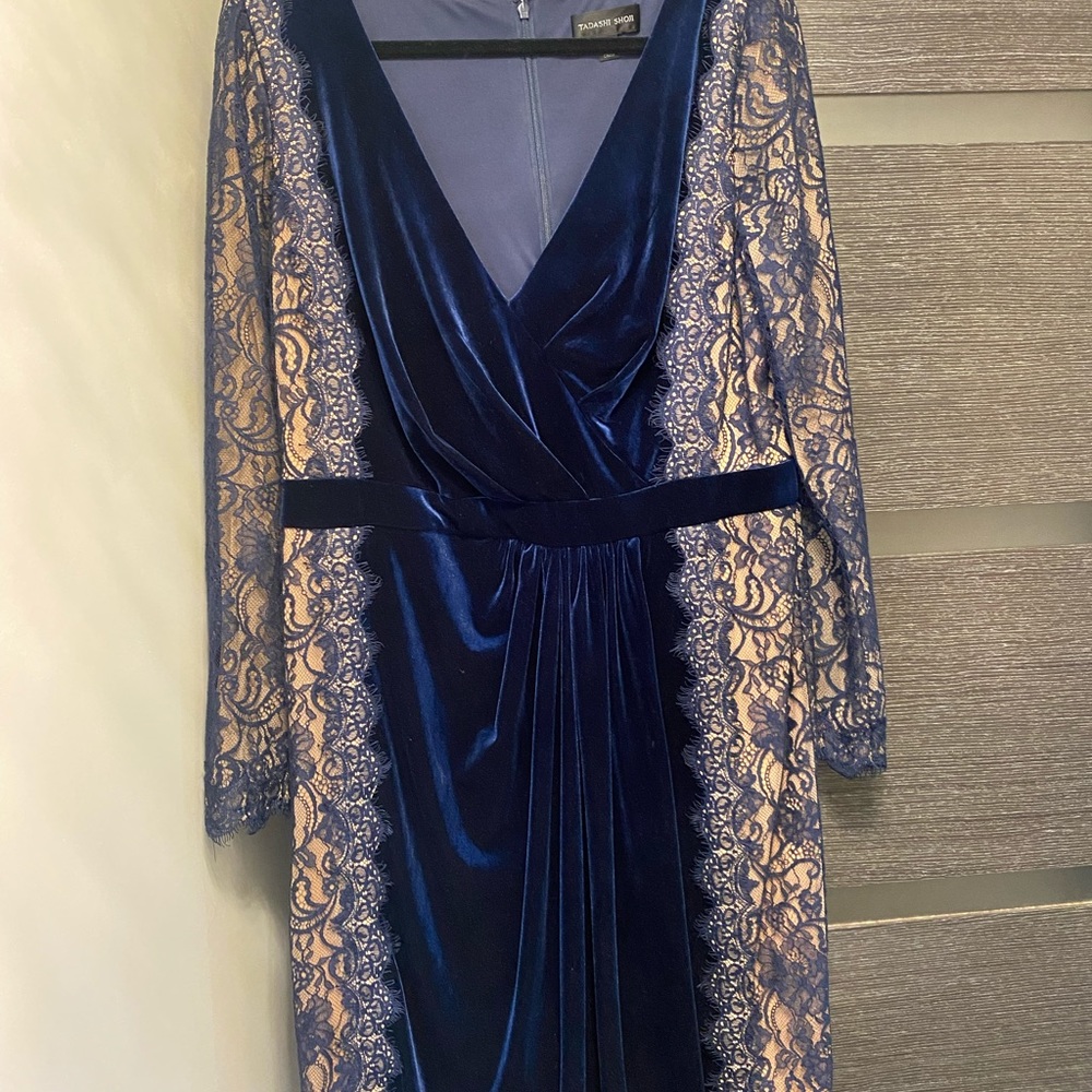 Tadash blue lace velvet/Worn once like new
